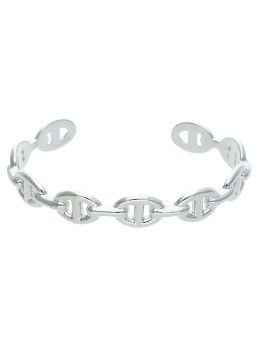 Hermes Chaine D'ancre MM Enchainee Silver Bangle Bracelet